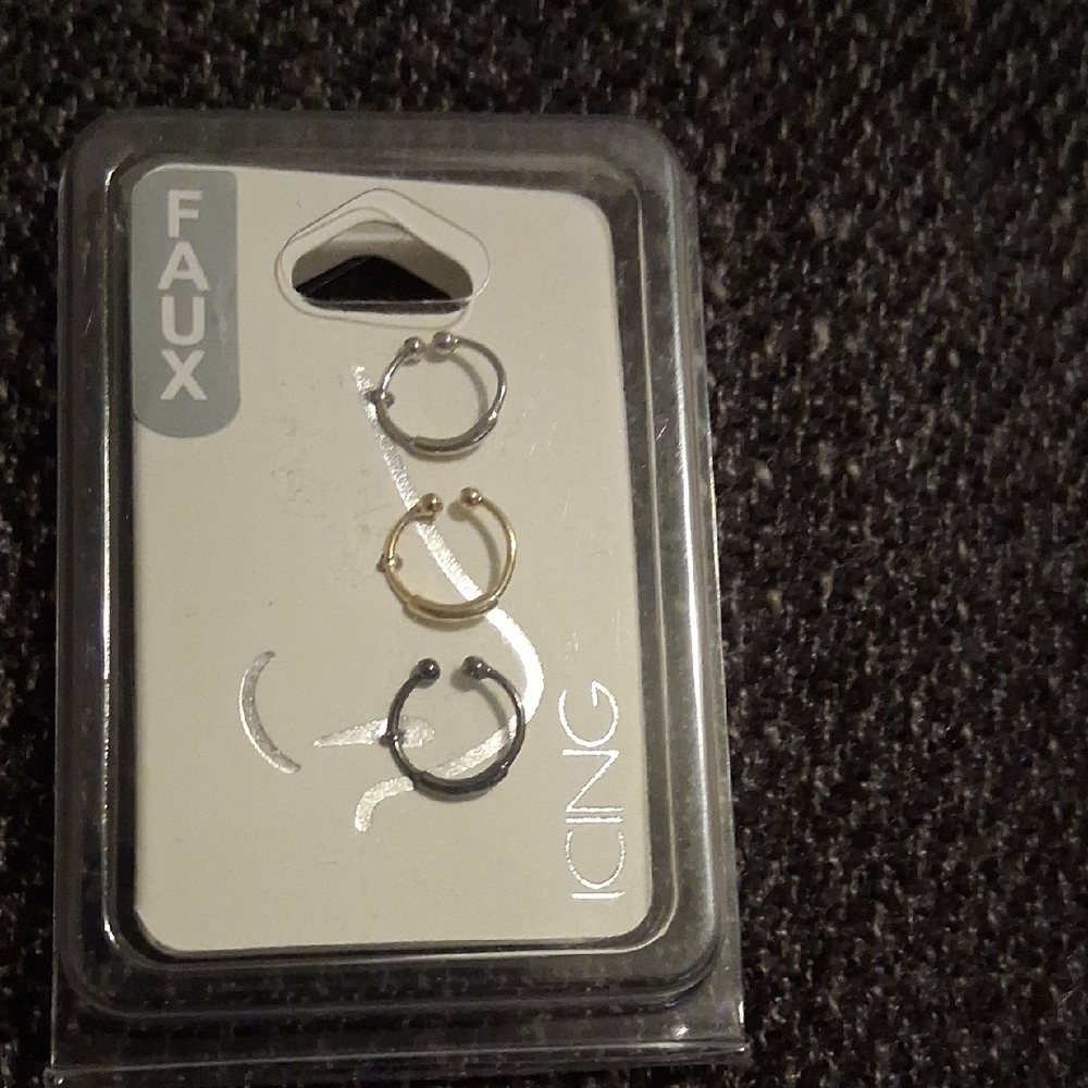 Icing Mixed Metal Faux Hoop Earrings